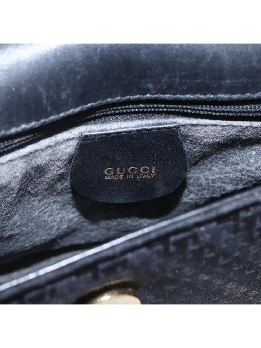 Authentic GUCCI Shoulder Bag Old Gucci Black Gold - Picture 6 of 16